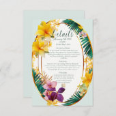 Elegante Tropische Bestemming Bruiloft Details RSVP Kaartje (Voorkant / Achterkant)