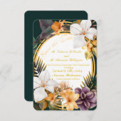 Elegante Tropische Bestemming Bruiloft Save the Da Kaart (Voorkant / Achterkant)