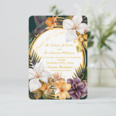 Elegante Tropische Bestemming Bruiloft Save the Da Kaart (Staand voorkant)