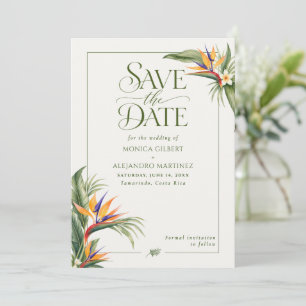Elegante Tropische Bestemming Strandhuwelijk Save The Date