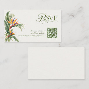 Elegante Tropische Bestemming Trouwdag QR Code RSV Informatiekaartje