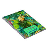 Elegante tropische bladeren bloemenbanaan patroon notitieboek (Rechterzijde)