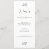 Elegante tropische bladeren minimalistische bruilo menu (Voorkant)