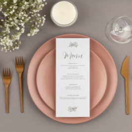 Elegante tropische bladeren minimalistische bruilo menu