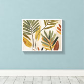 Elegante tropische bladkunst – minimalistische bot canvas afdruk (Insitu (Houten vloer))