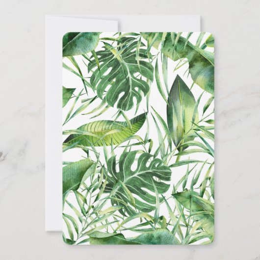 Elegante tropische bloei Hibiscus gouden bruiloft Kaart (Achterkant)