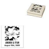 Elegante Tropische Bloem Bloemen Huwelijk Rubberstempel (Gestempeld)