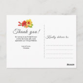 Elegante Tropische Bloem Bruids Bruiloft Dank Je Briefkaart (Achterkant)