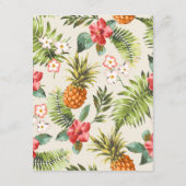 Elegante Tropische Bloem Groen Bruiloft Details Informatiekaartje (Achterkant)