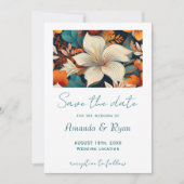 Elegante Tropische Bloemen Botanisch Ontwerp Weddi Save The Date (Voorkant)