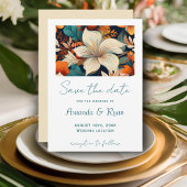Elegante Tropische Bloemen Botanisch Ontwerp Weddi Save The Date