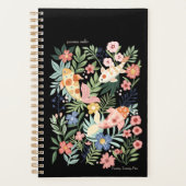 Elegante tropische bloemen botanische koi visvijve planner (Voorkant)
