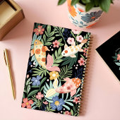 Elegante tropische bloemen botanische koi visvijve planner