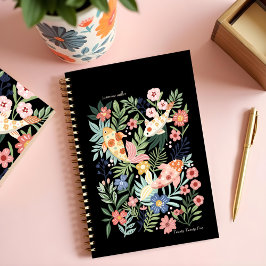 Elegante tropische bloemen botanische koi visvijve planner