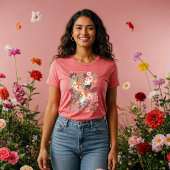 Elegante tropische bloemen botanische koi visvijve Tri-Blend shirt