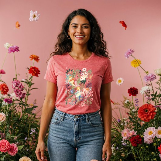 Elegante tropische bloemen botanische koi visvijve Tri-Blend shirt