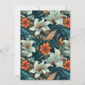 Elegante Tropische Bloemen bruiloft Kaart (Achterkant)