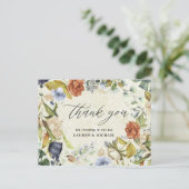 Elegante Tropische Bloemen Dank u kaart (Staand voorkant)