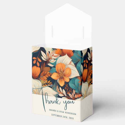 Elegante Tropische Bloemen Huwelijk Dank u Bedankdoosjes (Geopend)