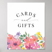 Elegante Tropische Bloemen Kaarten en Geschenken T Poster (Voorkant)