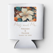 Elegante tropische bloemen Mrs. Mr. Floral bruilof Blikjeskoeler (Voorkant)