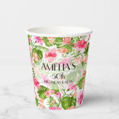 Elegante tropische bloemen papieren bekers (Voorkant)