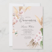 elegante tropische bloemen Quinceanera uitnodiging (Voorkant)
