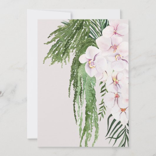 elegante tropische bloemen Quinceanera uitnodiging (Achterkant)