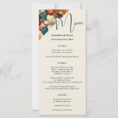 Elegante Tropische Bloemen Trouwmenu (Voorkant)