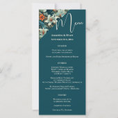 Elegante Tropische Bloemen Trouwmenu (Voorkant)