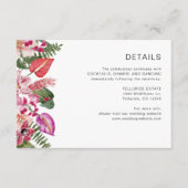 Elegante tropische bloemendetails informatiekaartje (Voorkant)