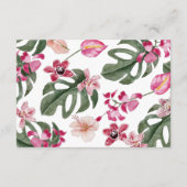 Elegante tropische bloemendetails informatiekaartje (Achterkant)
