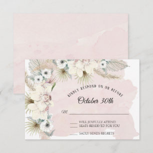 Elegante Tropische Boho Bloemige Aardse Vervagende Kaart