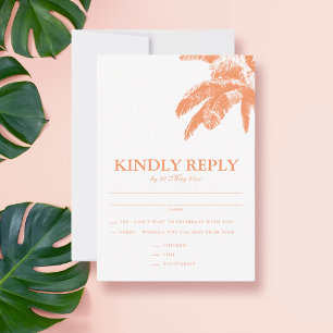 Elegante Tropische Boom bruiloft RSVP Kaartje