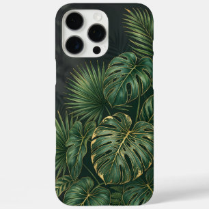 Elegante tropische botanische bladeren in diep gro iPhone 16 pro max hoesje