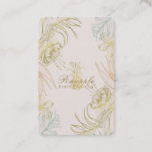 Elegante Tropische Botanische Bloemen Goud Blush C Visitekaartje (Voorkant)