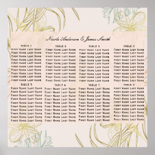 Elegante Tropische Botanische Bloemen Zitplaatskaa Poster
