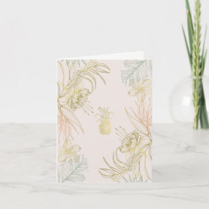 Elegante Tropische Botanische Bloemige Bladeren Be Bedankkaart