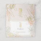 Elegante Tropische Botanische Bloemige Bruiloftsta Plaatskaartje (Buitenkant ongevouwen)