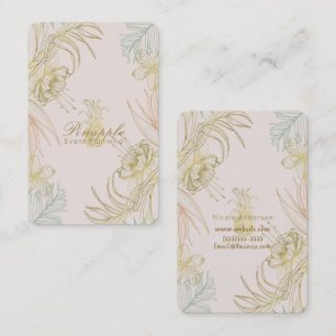 Elegante Tropische Botanische Bloemige Gouden Blus Visitekaartje