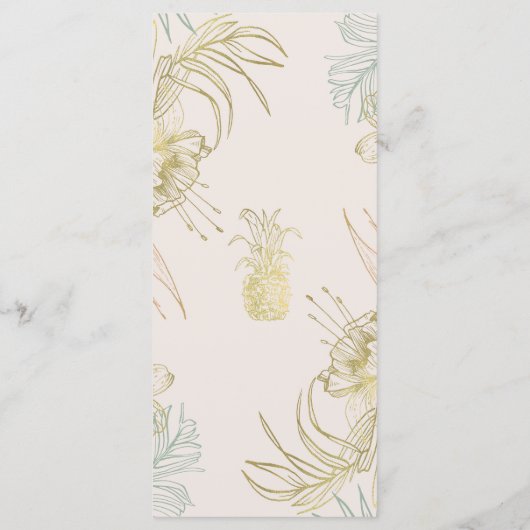 Elegante Tropische Botanische Bloemige Trouwmenu Menu (Achterkant)