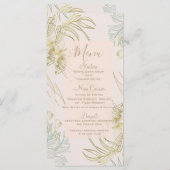 Elegante Tropische Botanische Bloemige Trouwmenu Menu (Voorkant / Achterkant)