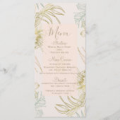 Elegante Tropische Botanische Bloemige Trouwmenu Menu (Voorkant)