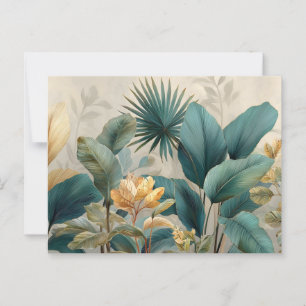 Elegante tropische botanische muurschildering briefkaart