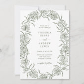 Elegante Tropische Bruiloft Kaart (Voorkant)