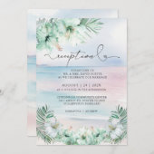 Elegante tropische bruiloft receptie kaart (Voorkant / Achterkant)