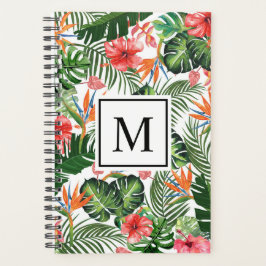 Elegante Tropische Douane Monogrammed Planner