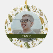 Elegante Tropische Dubbelzijdige 2 Foto Keramisch Ornament (Achterkant)