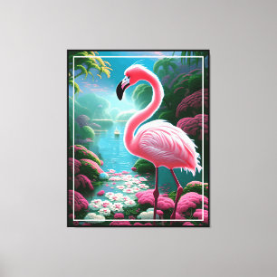 Elegante tropische Flamingo-70852 Canvas Afdruk