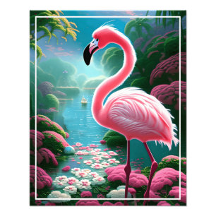 Elegante tropische Flamingo-70852 Foto Afdruk